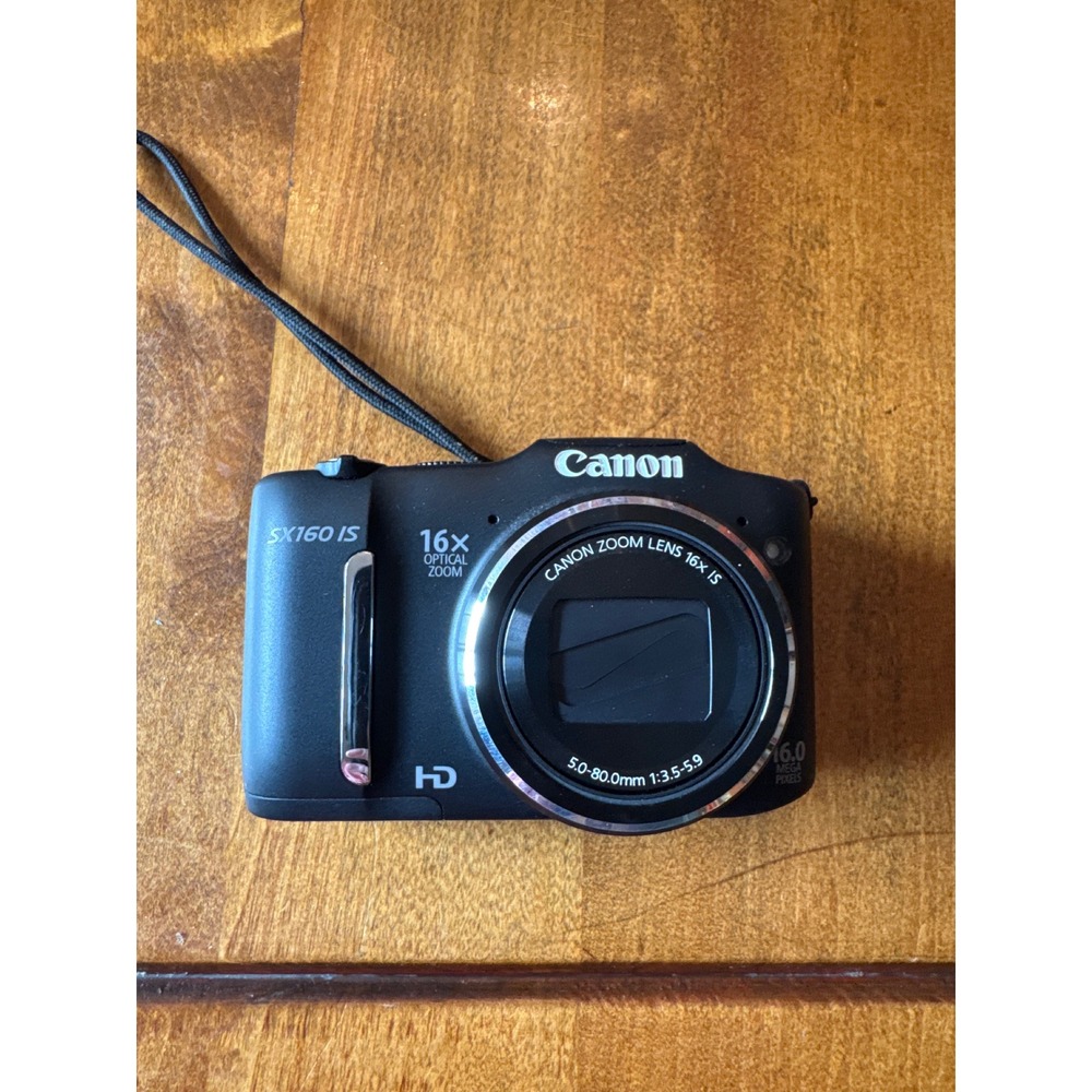 Canon PowerShot SX160 IS Black 16.0MP Digital Camera 16x Optical Zoom HD Video